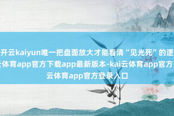 开云kaiyun唯一把盘面放大才能看清“见光死”的逻辑-kai云体育app官方下载app最新版本-kai云体育app官方登录入口