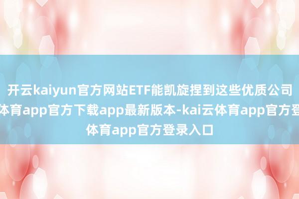 开云kaiyun官方网站ETF能凯旋捏到这些优质公司-kai云体育app官方下载app最新版本-kai云体育app官方登录入口